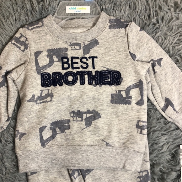 Child of Mine by Carter's Baby Boys Long Sleeve Lil Bro, 2-Piece - Picture 4 of 5